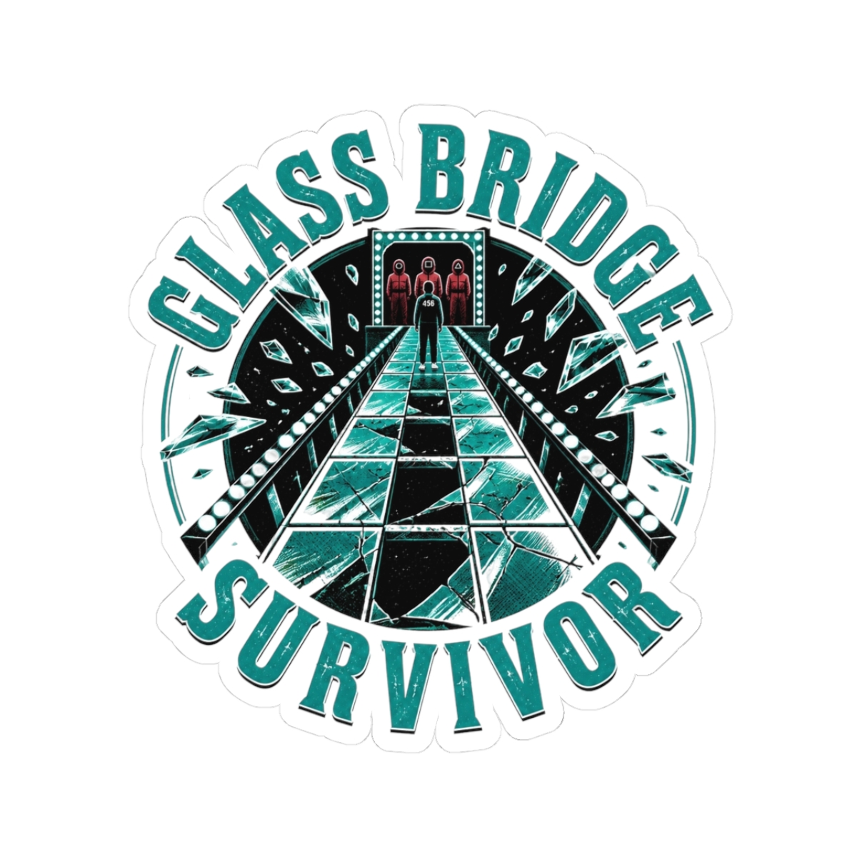 Squid Game "Glass Bridge Survivor" Sticker - alternate angle 1, merchandise