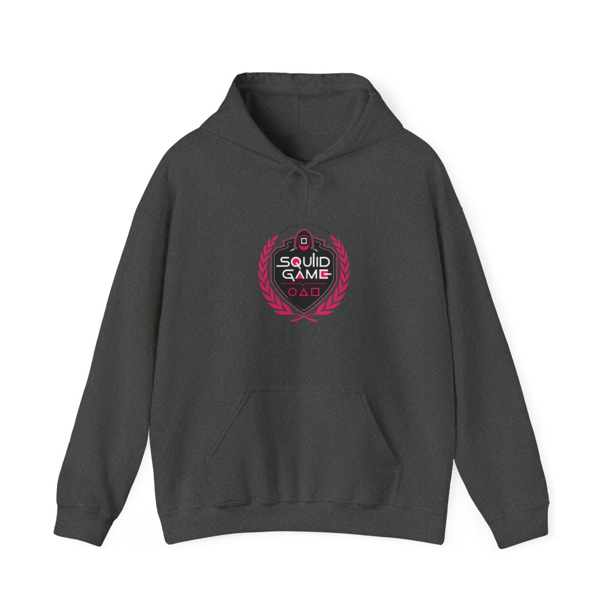 Squid Game " integrates a circle and a triangle, with " Hoodie - alternate angle 2, merchandise