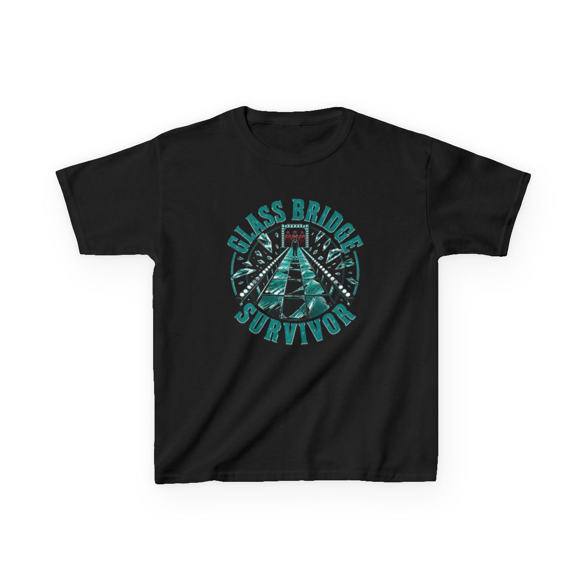 Squid Game "Glass Bridge Survivor" Unisex Kids Tee - alternate angle 2, merchandise