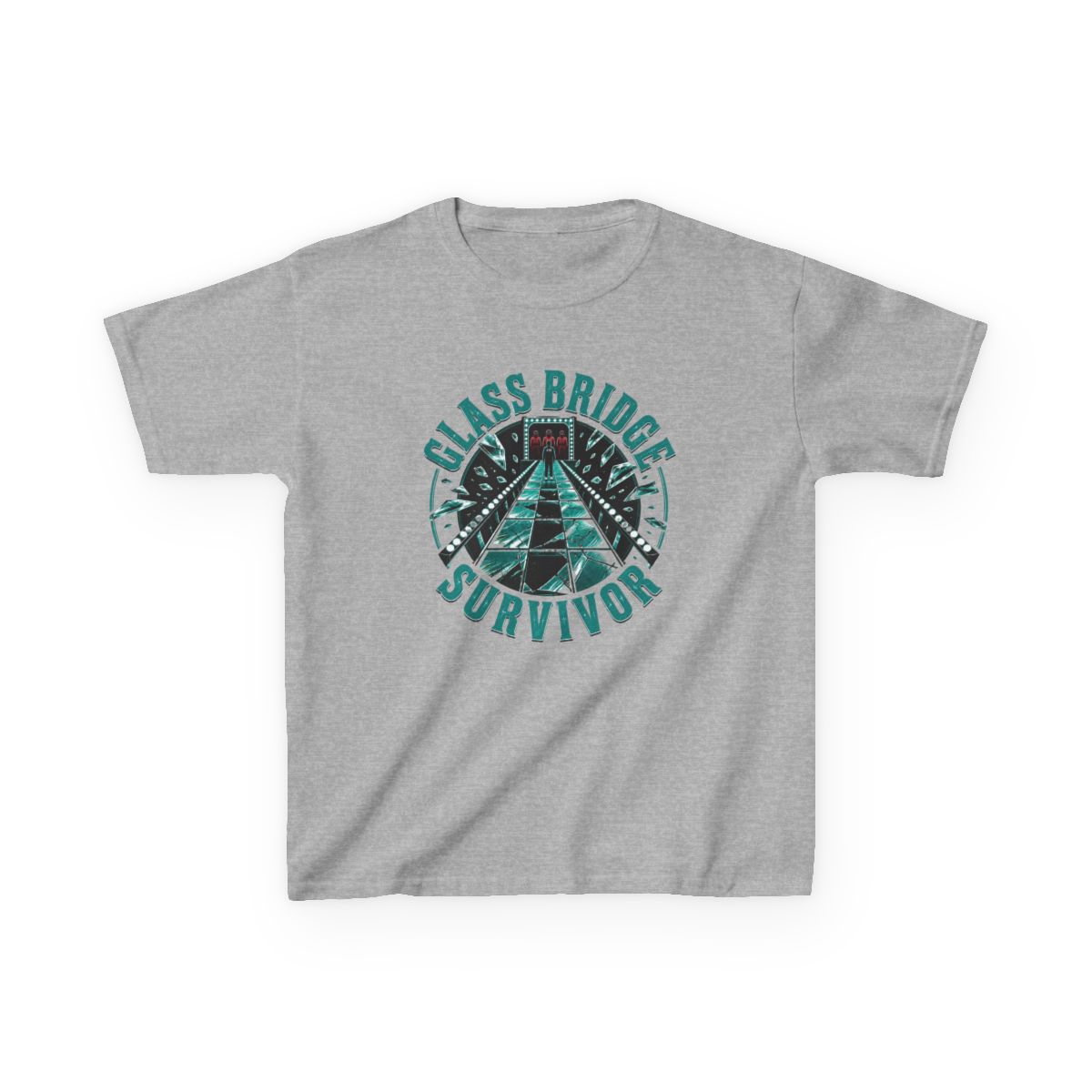 Squid Game "Glass Bridge Survivor" Unisex Kids Tee - alternate angle 3, merchandise